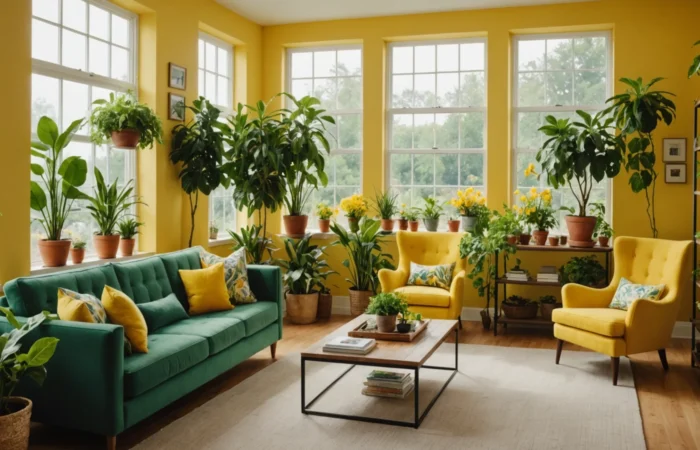 plantes à fleurs jaunes